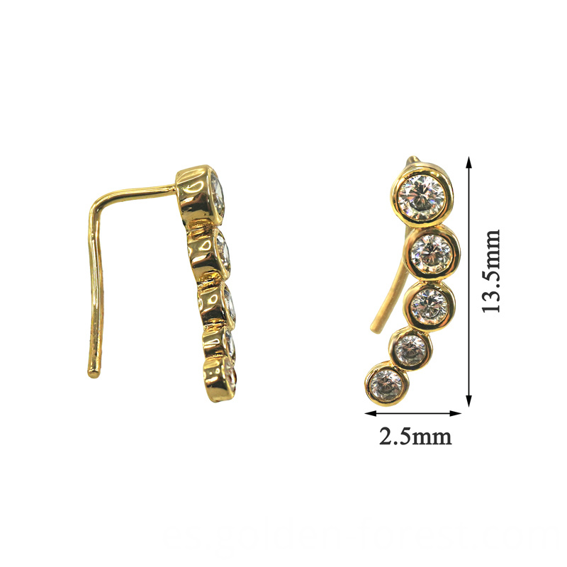 barra curva redonda de oro amarillo de moda round curved bar fashionable yellow gold